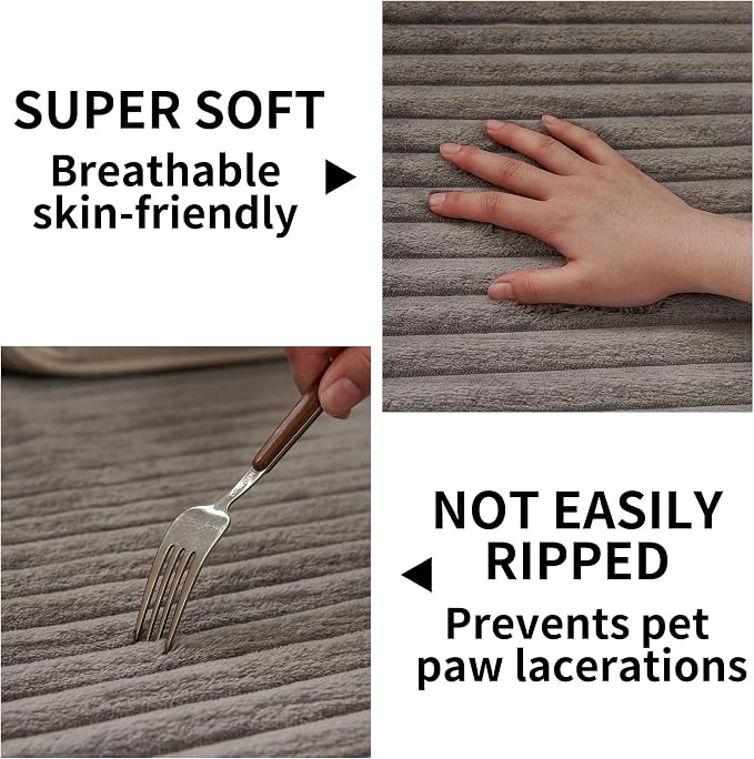 HAOMAIJIA Waterproof Couch Cover for Dogs Washable,Faux Fur Pet Couch Covers for Sofa,Soft Dog Bed Cover Non-Slip Couch Covers for 3 Cushion Couch Sofa Pet Friendly (Grey, 35" x 47" 1 Pack)