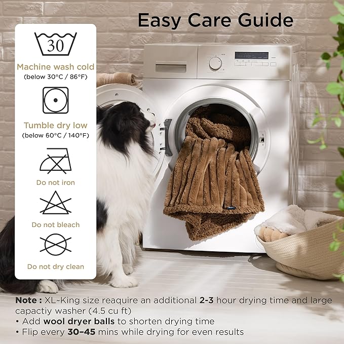 Bedsure ComfyFleece™ Waterproof Dog Blankets for Medium Dogs 30"x40" | Soft Plush Puppy Cat Blanket, Washable Corduroy Fleece,Cozy Calming Reversible Furniture Protector for Pet, Camel Brown