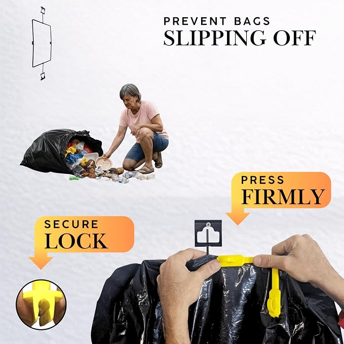 Collapsible Trash Bag Holder Stand 13-33 Gallon Garbage Bags Opener Portable Waste Bin & Storage Rack for Camping RV Outdoor Kitchen Picnic BBQ Party Can Laundry & Camper Heavy Duty Liner Hanger