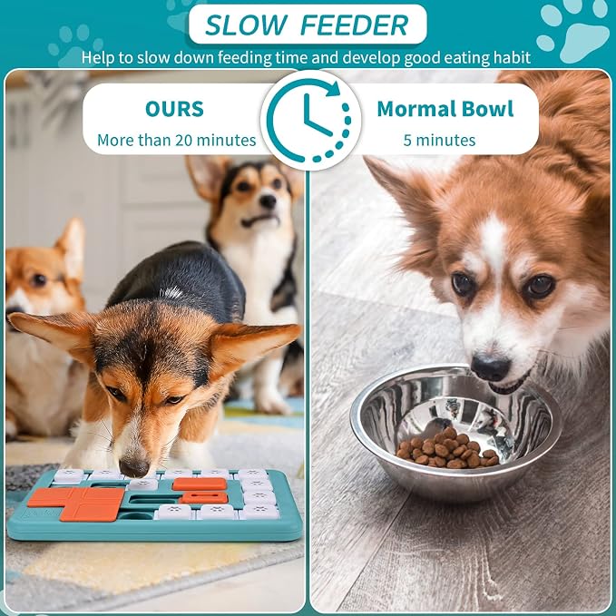 FOXMM Dog Puzzle Toys - Interactive IQ Training & Mental Stimulating Toys for Large, Medium & Small Dogs