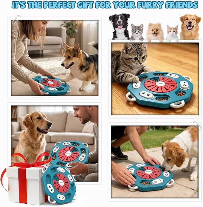 YINEYA Dog Puzzle Toy, Enrichment Toys for Dogs Training IQ & Treat Brain Games, Dog Toys to Keep Them Busy, Mental Stimulation for Dogs, Puppy Toy for Treat Dispensing, Puzzle for Small, Medium, Cats