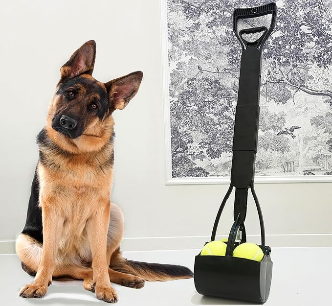 2-Pack Pooper Scooper for Large Small Dogs Heavy Duty, 32" Long Handle Poop Scoops for Yard, Grass, Gravel, Dog Poop Grabber with High Strength Material and Durable Spring(Green&Black)