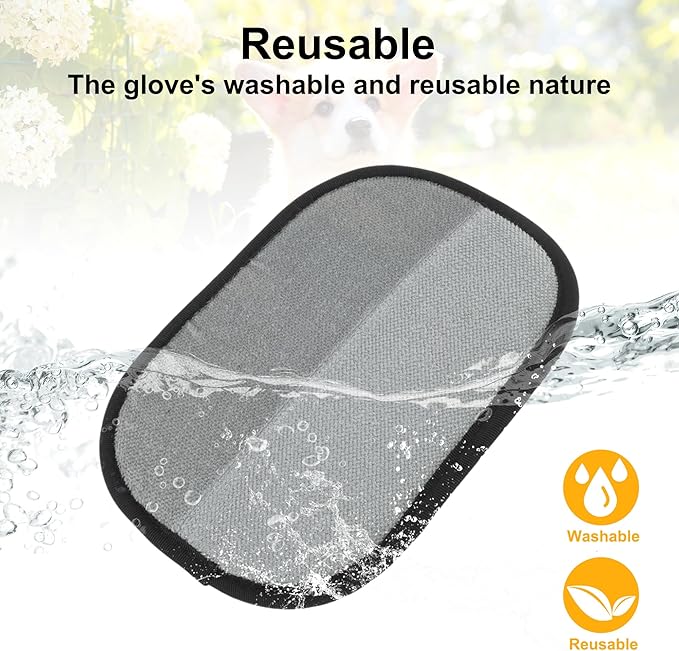 GLIDESMOOTH Pet Hair Remover Gloves, Advanced Static-Adhesive Pet Hair Removal Gloves, Reusable Cat Dog Hair Remover Mitt, Pet Grooming Glove for Shedding, 1PCS