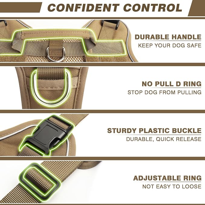 Service Dog in Training Mesh Harness with 10 Removale Pet Patches | Breathable material, adjustable straps, reflective trim, lightweight but durable, great for training, walks, and outings