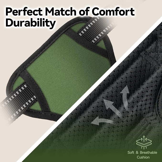 No Pull Dog Harness with Handle Front & Back Clip, Easy on | Lockable Snap Buckle at Neck, Adjustable Reflective Vest with Handle for Small Medium Large Dogs (S, Misty Green)