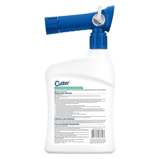 Cutter Essentials Bug Control Spray Concentrate, Kills Mosquitoes by Contact For Insects