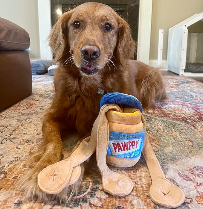CHEWFFON Interactive Dog Enrichment Toy, Cute Crinkle&Snuffle Puppy Toys, Hide & Seek Puzzles, Peanut Butter Jar Toys for Brain Stimulation, for All Dog Sizes