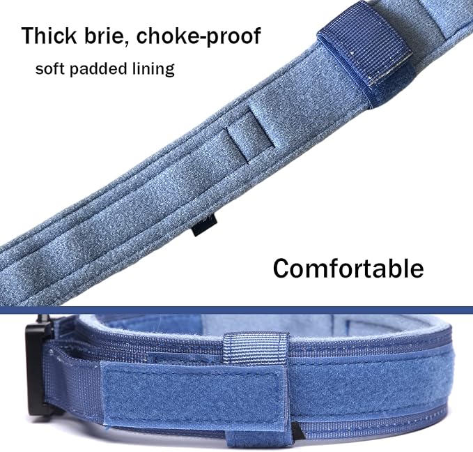 Tactical Dog Collar for Large Dogs with Control Handle,Dark Blue,S | 1000D Heavy-Duty Nylon Fabric,Quick-Release Metal Buckle,Adjustable Fit,Soft-Padded Webbing,D-Ring,for Training & Hiking