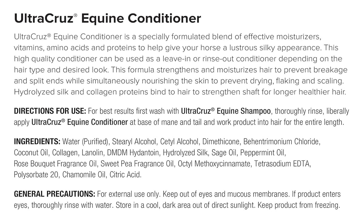 UltraCruz Equine Oatmeal Horse Shampoo and Conditioner Bundle, 32 oz Each