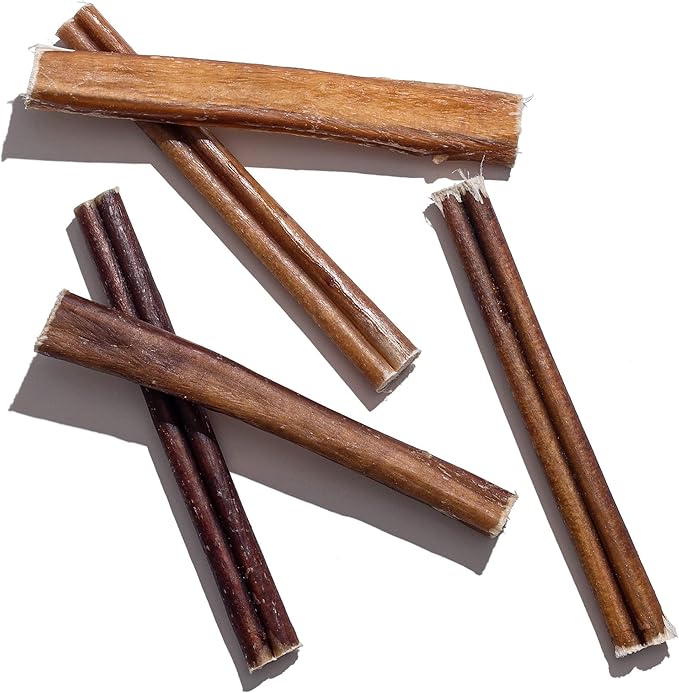 Jack&Pup 6 Inch Thick Bully Sticks for Dogs (12 Pack) Bully Stick Dog Chews, Single Ingredient 100% Beef Bully Sticks for Medium and Large Dogs