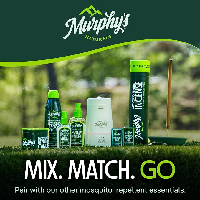 Murphy's Naturals Mosquito & Tick Bug Repellent Spray, 6 fl oz (Pack of 2) | Oil of lemon eucalyptus, EPA-registered & DEET-free*; 6 fl oz mist 2-pack protects skin & gear up to 6 hours