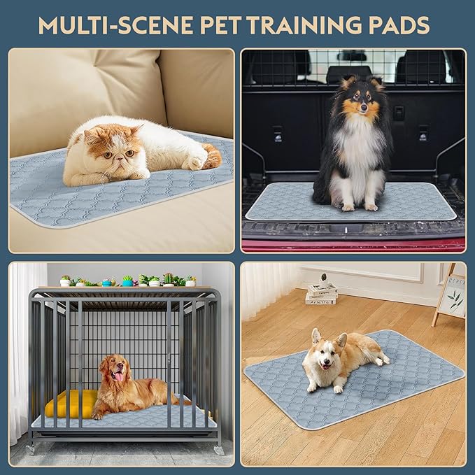 Washable Guinea Pig Cage Liner - 2 Pack Reusable Washable Pee Pads,Waterproof Guinea Pig Bedding for Small Animal - Rabbit Bunny Hamster Puppy (Light Grey, 24" X 47" - 2 Pack)