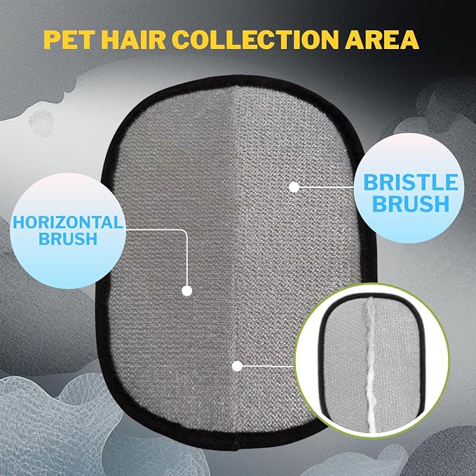 PotatoLife Pet Hair Removal Mitt, Upgraded Reusable Electrostatic Washable Fur Remover for Dogs Cats, Grooming Mitt for Couch, Sofa, Furniture, Carpet, Clothing and Car Seat, Small, 1PCS
