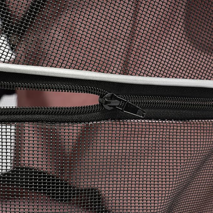 Pet Stroller for Small Medium Dogs Cats up to 22 lbs, Lightweight Foldable Dog Stroller with 360° Wheels & Brakes, Safety Tether, Breathable Mesh, Removable Washable Cushion
