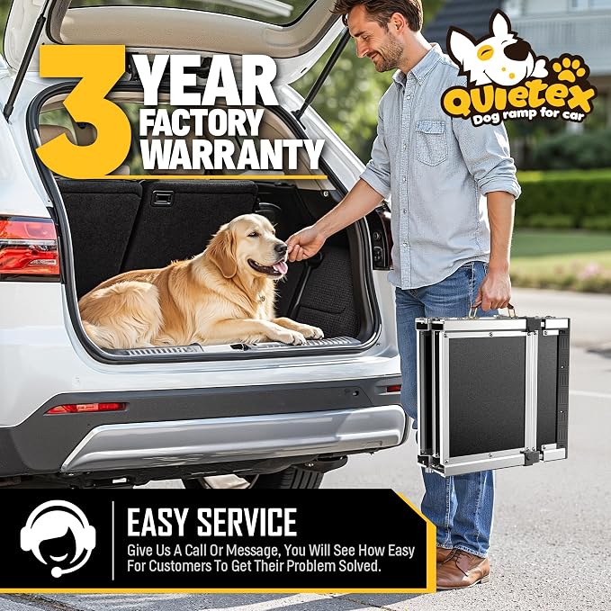 Extra Long 71”Dog Ramp for Car with Adjustable Head, Folding Pet Ramp for Large Dogs with Non-Slip Surface Dog Ramps Up to 200 lb for Car SUV Truck Bed Couch