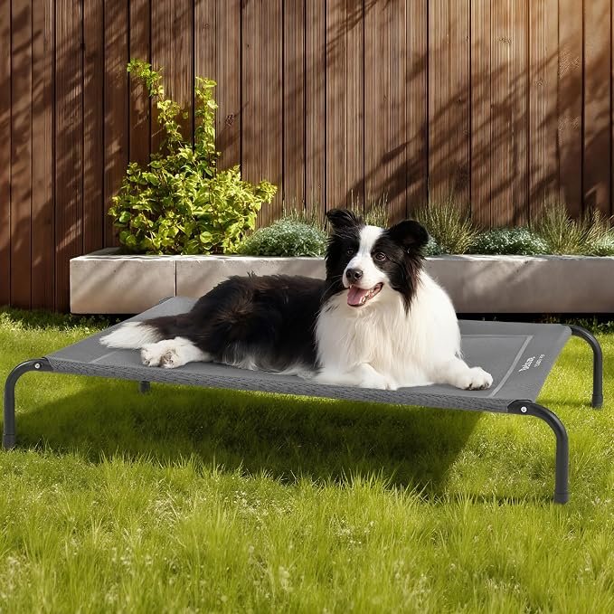Bedsure Outdoor Elevated Cooling Dog Bed Large Sized Dog, 49in Grey (Pack of 2)