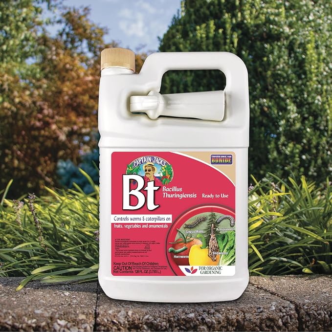 Bonide Captain Jack's Thuricide BT, 128 oz Ready-to-Use with Sprayer, Kills Worms and Caterpillars in Home Garden, For Organic Gardening