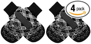 EXPAWLORER Anti Slip Dog Socks to Prevent Licking Paws, Dog Shoes for Hot Pavement, Dog Booties for Small Medium Large Senior Dogs, Traction Control Boots & Paw Protectors for Hardwood Floors