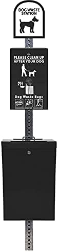 Zero Waste USA - The Gladiator® Dog Waste Station - SINGLpul® Header Bag System - Free 400 waste bags and 25 can liners - Over 500k sold in USA (Matte Black)