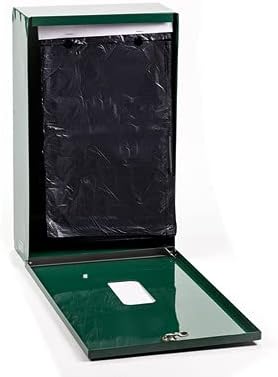 Zero Waste USA - Low Profile Dog Waste Station - SINGLpul® Header Bag System - Free 400 waste bags and 25 can liners - Over 500k sold in USA (Gloss Green)