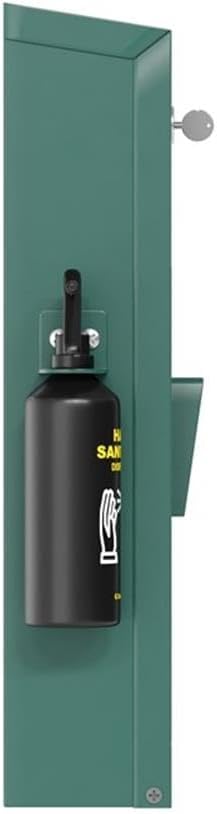 Pemberly Row Mountable Locking Pull Out Pet Waste Bag Dispenser, 5"x12"x16", Galvanized Steel, Green, Includes Hand Sanitizer, Glow-in-the-Dark Signage, 400 Bags, Commercial or Residential Use