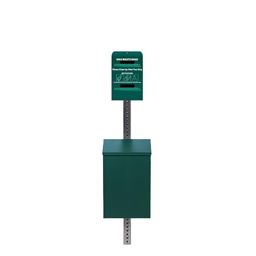 Standard Low Profile Dog Waste Station / Tie_Handle Roll_Square Can(Matte Green)