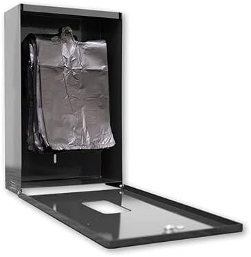 Zero Waste USA - Low Profile Dog Waste Station - EZ-Tie Hanging Bag System - Free 400 waste bags and 25 can liners - Over 500k sold in USA (Matte Black)