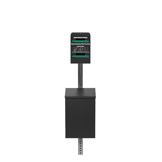 Standard Low Profile Dog Waste Station / Tie_Handle Roll_Square Can(Matte Black)