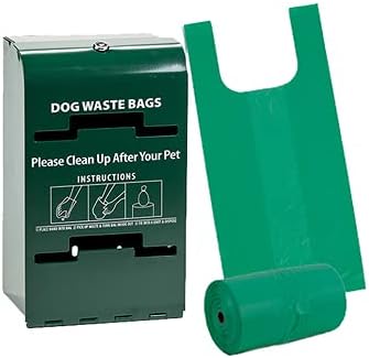 Zero Waste USA - The Sentry® Dog Station - Tie-Handle Roll Bag System - Free 400 waste bags and 25 can liners - Over 500k sold in USA (Gloss Green)