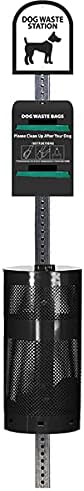 Zero Waste USA - The Sentry® Dog Station - Tie-Handle Roll Bag System - Free 400 waste bags and 25 can liners - Over 500k sold in USA (Matte Black)