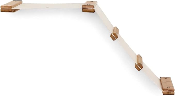 Catastrophic Creations Cat Tree with Hammock Perch – Mounting Wall Cat Shelves w/Canvas Fabric – Bamboo Wood Cat Tree Floating Steps – Lounger & Climber Cat Trees – Modern Cat Furniture