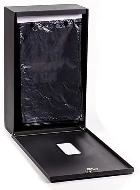 Zero Waste USA - Low Profile Dog Waste Station - SINGLpul® Header Bag System - Free 400 waste bags and 25 can liners - Over 500k sold in USA (Matte Black)