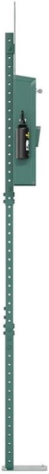 Pemberly Row Mini Pet Waste Station, 76 in Galvanized Steel, Green Powder Coated Finish, Pull Out Bag Dispenser, Hand Sanitizer Bottle Included, Glow-in-the-Dark Signage for Outdoor Use