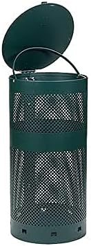 Doggie Walk Bags® Dog Waste Station - Matte Green | Blue Tie-Handle Bags | Rust-proof aluminum station with 10-gallon can, 400 blue tie-handle bags, locking dispenser, 10-year warranty