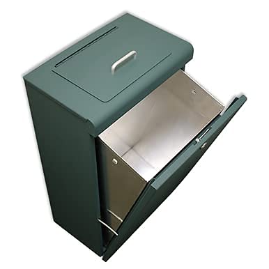 Zero Waste USA Ultimate Dog Waste Station, Matte Green Aluminum Trash Can, 10 Gallon Capacity