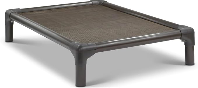 Kuranda Chewproof Elevated Dog Bed - Walnut PVC - 40" x 25" - Sunsure Textilene Outdoor Mesh - Sierra