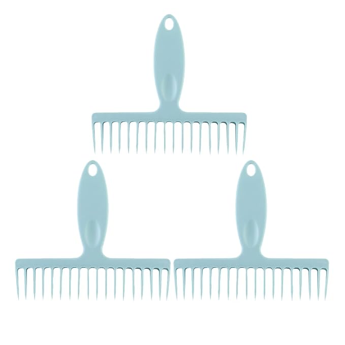 Amosfun 3pcs Broom Carpet Rakes Hair Remover - Small Handheld Plastic Rug Hair Remover Comb Compatible for Pet Dog Grooming with Comfortable Grip