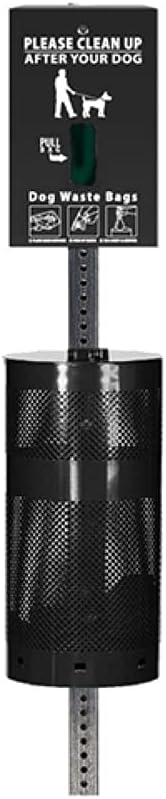 Zero Waste USA - Low Profile Dog Waste Station - Free 400 waste bags and 25 can liners included (Matte Black)