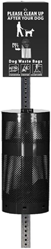 Zero Waste USA - Low Profile Dog Waste Station - SINGLpul® Header Bag System - Free 400 waste bags and 25 can liners - Over 500k sold in USA (Matte Black)