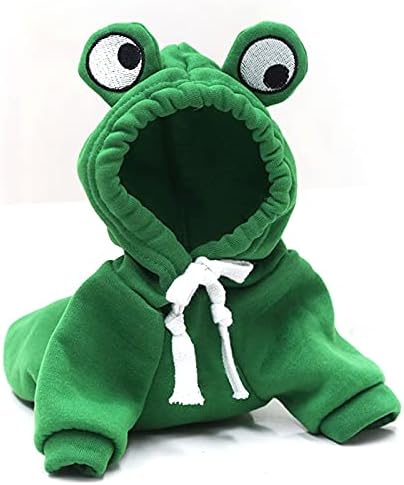 Warm Dog Winter Clothes Cute Fruit Dog Coat Hoodies Fleece Pet Dogs Costume Jacket for French Bulldog Chihuahua Ropa para Perro(Green,XL)