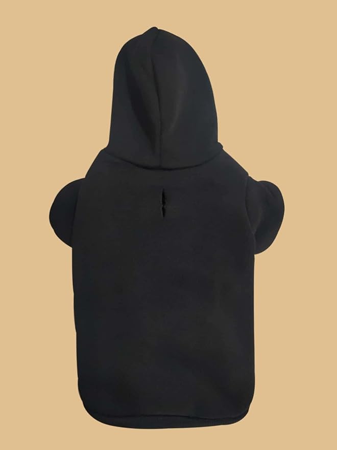 QWINEE Basic Dog Hoodie Sweatshirt Puppy Sweater Warm Cat Costumes Pet Clothes for Chihuahua Puppy Kitten Small Medium Dogs Black X-Small