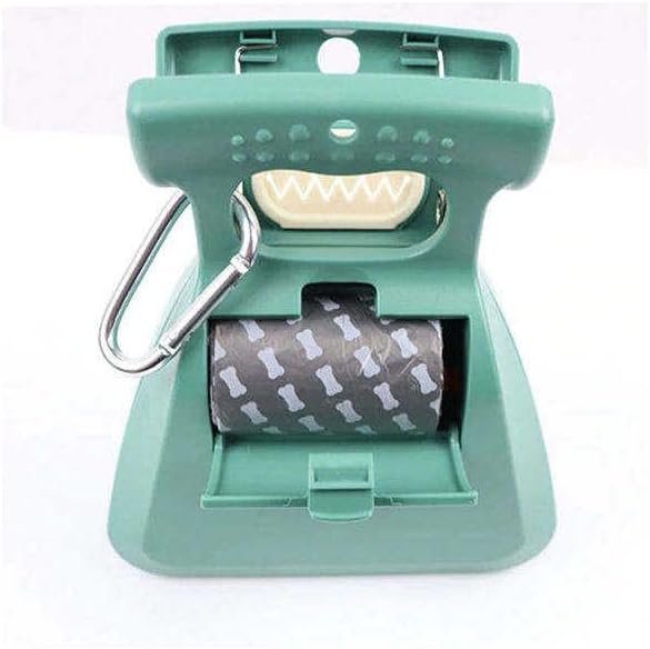 Dog Pooper Scooper with Waste Bag Dispenser – Small Size, Portable, Lightweight, One-Hand Operation, Leak-Proof, Durable Pet Waste Scooper (Green)