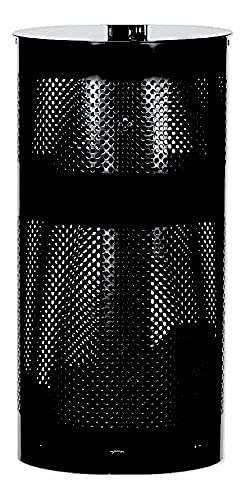 Zero Waste USA Aluminum Trash Can, 10 Gallon Capacity, Matte Black, Tie Handle Roll