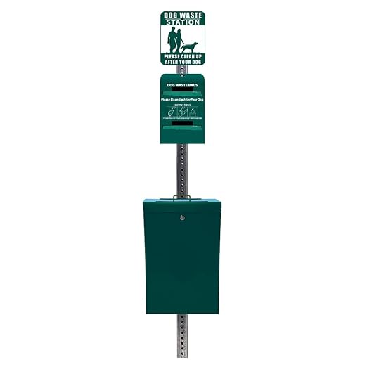 Zero Waste USA Ultimate Dog Waste Station, Matte Green Aluminum Trash Can, 10 Gallon Capacity