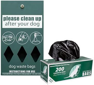 Standard Low Profile Dog Waste Station/Roll Bag System_Square Can (Matte Green)