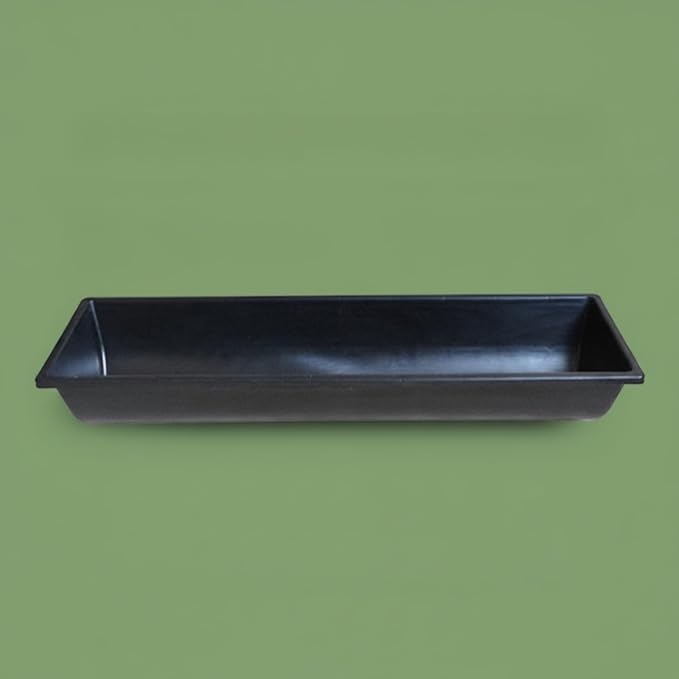 Livestock Container Feed Basin Trough Bin Heavy-Duty Engineer Plastics with Open Top for Fast Access and Low Profile Smooth Finish for Quick Wash and, White, Thickened