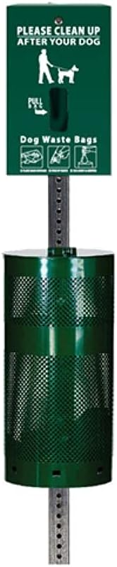 ZERO WASTE USA - Low Profile Dog Waste Station - (Gloss Green)