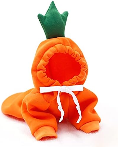 Warm Dog Winter Clothes Cute Fruit Dog Coat Hoodies Fleece Pet Dogs Costume Jacket for French Bulldog Chihuahua Ropa para Perro(Orange,L)