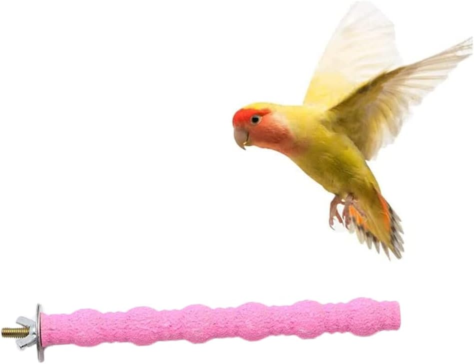 Litewoo Bird Perch Paw Beak Grinding Stick Grit Stand for Parrot Budgies Parakeet Cockatiels Conure Finch Random Color（7.09inch/18cm）