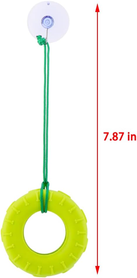 DQITJ 2 Pack Tree Frog Tire Swing with Suction Cup Hook Climbing Toy for Tree Frog Reptile Amphibian Small Aquatic Animals